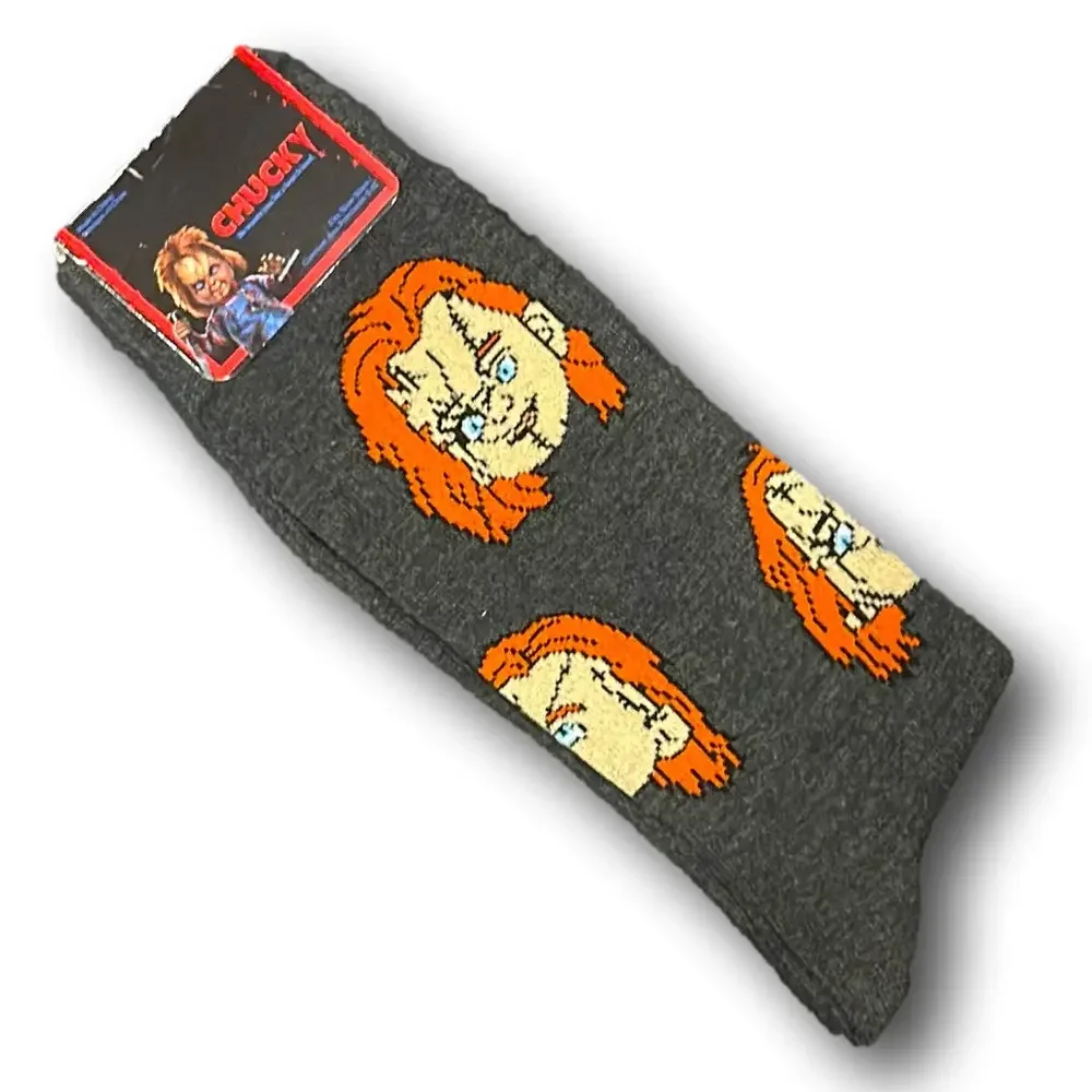 3/$20 Chucky Child's Play Funny Novelty Crew Socks - NWT